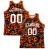 Custom Black White-Orange Fluid Art Round Neck Sublimation Basketball Suit Jersey