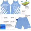 Custom Light Blue White Splash Round Neck Sublimation Basketball Suit Jersey