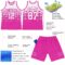 Custom White Deep Pink Gradient Square Shapes Round Neck Sublimation Basketball Suit Jersey