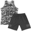 Custom Camo Black-White Round Neck Sublimation Salute To Service Basketball Suit Jersey