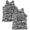 Custom Camo Black-White Round Neck Sublimation Salute To Service Basketball Suit Jersey