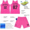 Custom Pink Black Fragment Art Round Neck Sublimation Basketball Suit Jersey