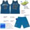 Custom Blue Black-White Arrow Shape Round Neck Sublimation Basketball Suit Jersey