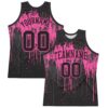 Custom Black Pink Dripping Splatter Art Round Neck Sublimation Basketball Suit Jersey
