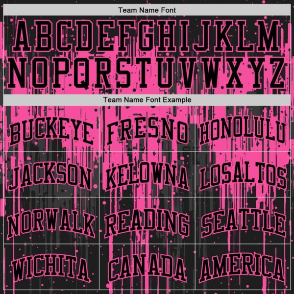 Custom Black Pink Dripping Splatter Art Round Neck Sublimation Basketball Suit Jersey