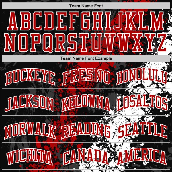 Custom Black Red-White Splash Round Neck Sublimation Basketball Suit Jersey