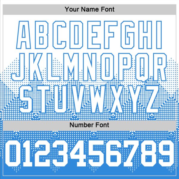 Custom White Powder Blue Gradient Square Shapes Round Neck Sublimation Basketball Suit Jersey