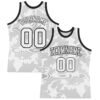 Custom White Black Curve Lines Round Neck Sublimation Basketball Suit Jersey