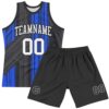 Custom Black White-Royal Line Round Neck Sublimation Basketball Suit Jersey