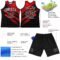 Custom Black Red-White Line Round Neck Sublimation Basketball Suit Jersey