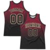Custom Crimson Black-Cream Fade Fashion Round Neck Sublimation Basketball Suit Jersey