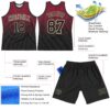 Custom Crimson Black-Cream Fade Fashion Round Neck Sublimation Basketball Suit Jersey