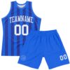 Custom Royal White Line Round Neck Sublimation Basketball Suit Jersey