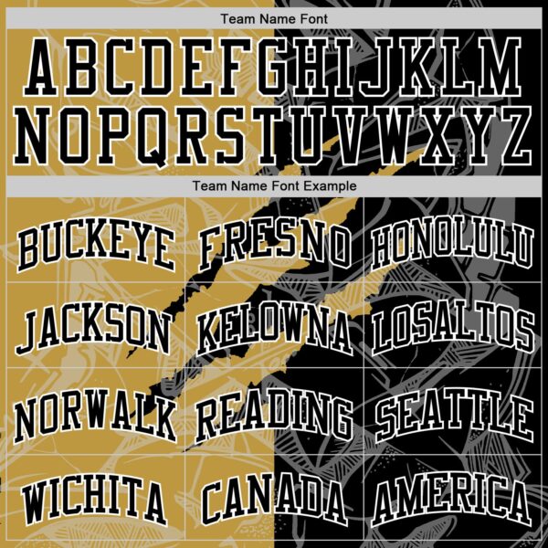 Custom Graffiti Pattern Black Old Gold-White Scratch Round Neck Sublimation Basketball Suit Jersey