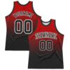 Custom Red Black-White Fade Fashion Round Neck Sublimation Basketball Suit Jersey