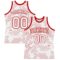Custom White Red Curve Lines Round Neck Sublimation Basketball Suit Jersey