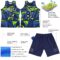 Custom Navy Neon Green-White Geometric Shape Round Neck Sublimation Basketball Suit Jersey