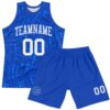 Custom Royal White Round Line Neck Sublimation Basketball Suit Jersey