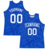 Custom Royal White Round Line Neck Sublimation Basketball Suit Jersey