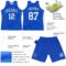 Custom Royal White Round Line Neck Sublimation Basketball Suit Jersey
