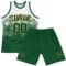 Custom White Green-Old Gold Gradient Square Shapes Round Neck Sublimation Basketball Suit Jersey