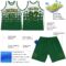 Custom White Green-Old Gold Gradient Square Shapes Round Neck Sublimation Basketball Suit Jersey