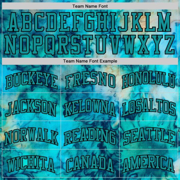 Custom Tie Dye Teal-Black Round Neck Sublimation Basketball Suit Jersey