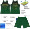 Custom Black Green-Old Gold Fade Fashion Round Neck Sublimation Basketball Suit Jersey