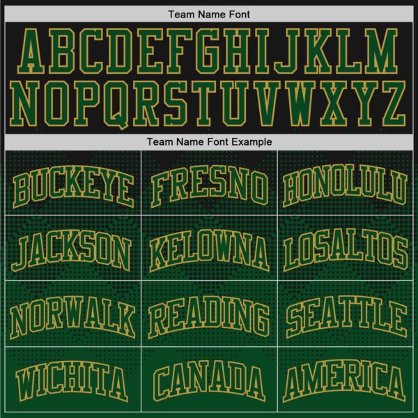 Custom Black Green-Old Gold Fade Fashion Round Neck Sublimation Basketball Suit Jersey
