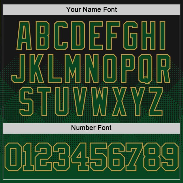 Custom Black Green-Old Gold Fade Fashion Round Neck Sublimation Basketball Suit Jersey