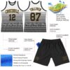 Custom White Black-Old Gold Pinstripe Fade Fashion Round Neck Sublimation Basketball Suit Jersey
