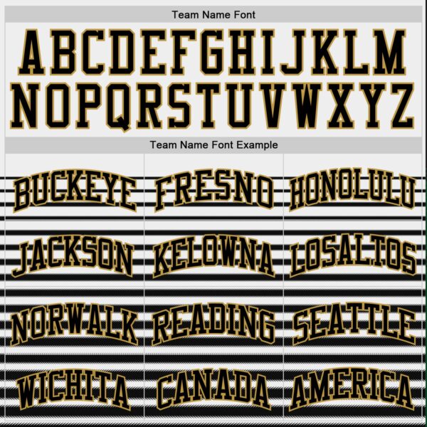 Custom White Black-Old Gold Pinstripe Fade Fashion Round Neck Sublimation Basketball Suit Jersey