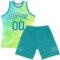 Custom Tie Dye Teal-White Round Neck Sublimation Basketball Suit Jersey