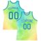 Custom Tie Dye Teal-White Round Neck Sublimation Basketball Suit Jersey