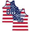 Custom Red Royal-White American Flag Round Neck Sublimation Basketball Suit Jersey