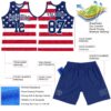 Custom Red Royal-White American Flag Round Neck Sublimation Basketball Suit Jersey