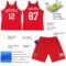 Custom Red White Geometric Shape Round Neck Sublimation Basketball Suit Jersey