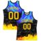 Custom Figure Yellow Royal-Black Splash Round Neck Sublimation Basketball Suit Jersey