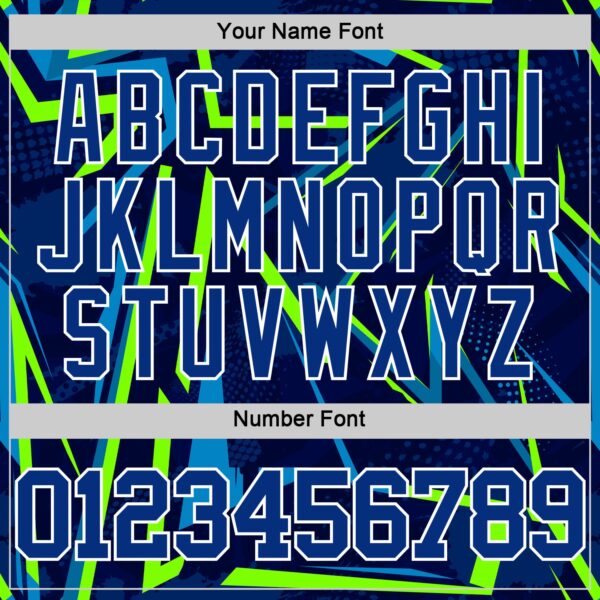 Custom Royal Neon Green-White Geometric Shape Round Neck Sublimation Basketball Suit Jersey