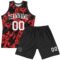 Custom Black White-Red Splash Round Neck Sublimation Basketball Suit Jersey