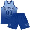 Custom Light Blue Royal-White Fade Fashion Round Neck Sublimation Basketball Suit Jersey