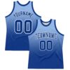 Custom Light Blue Royal-White Fade Fashion Round Neck Sublimation Basketball Suit Jersey