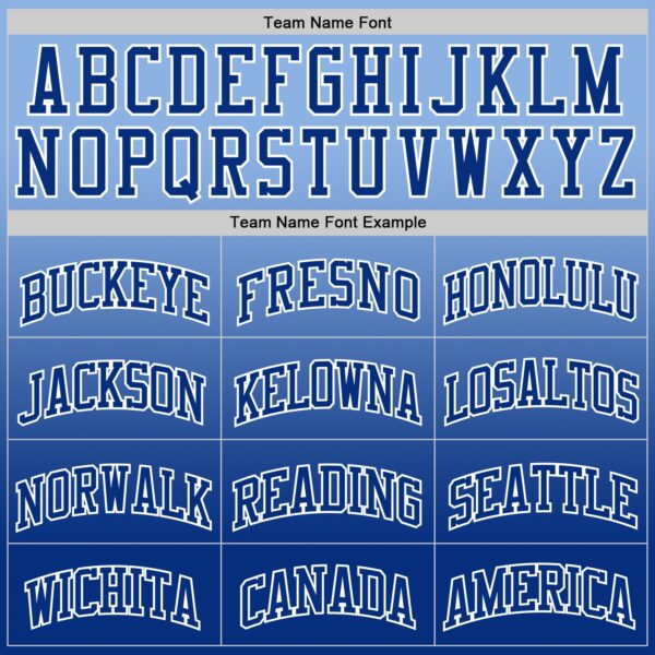 Custom Light Blue Royal-White Fade Fashion Round Neck Sublimation Basketball Suit Jersey