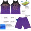 Custom Black Purple-Old Gold Fade Fashion Round Neck Sublimation Basketball Suit Jersey