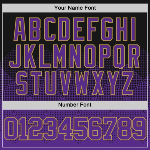 Custom Black Purple-Old Gold Fade Fashion Round Neck Sublimation Basketball Suit Jersey