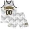 Custom White Black-Old Gold Geometric Shape Round Neck Sublimation Basketball Suit Jersey