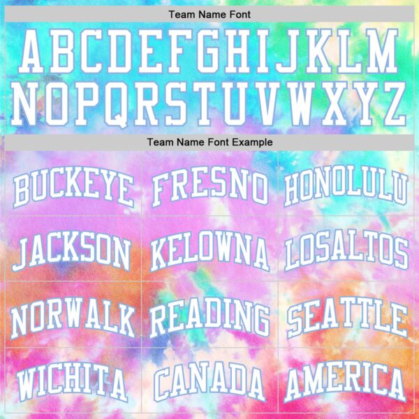 Custom Tie Dye White-Light Blue Round Neck Sublimation Basketball Suit Jersey