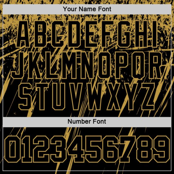 Custom Black Old Gold Splash Round Neck Sublimation Basketball Suit Jersey