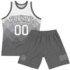 Custom White Steel Gray Gradient Square Shapes Round Neck Sublimation Basketball Suit Jersey