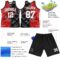 Custom Graffiti Pattern White Black Red-Gray Scratch Round Neck Sublimation Basketball Suit Jersey